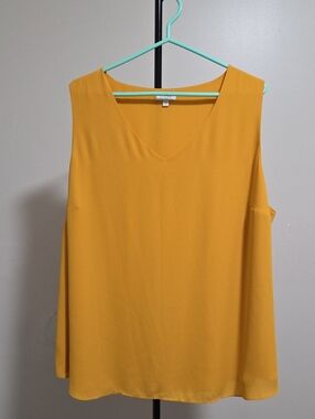 Laura  V-Neck Sleeveless Top - Mustard Yellow